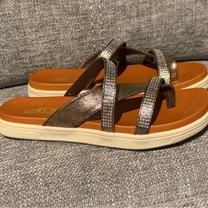 Cliffs by WHITE MOUNTAIN Brown and Silver Sandals